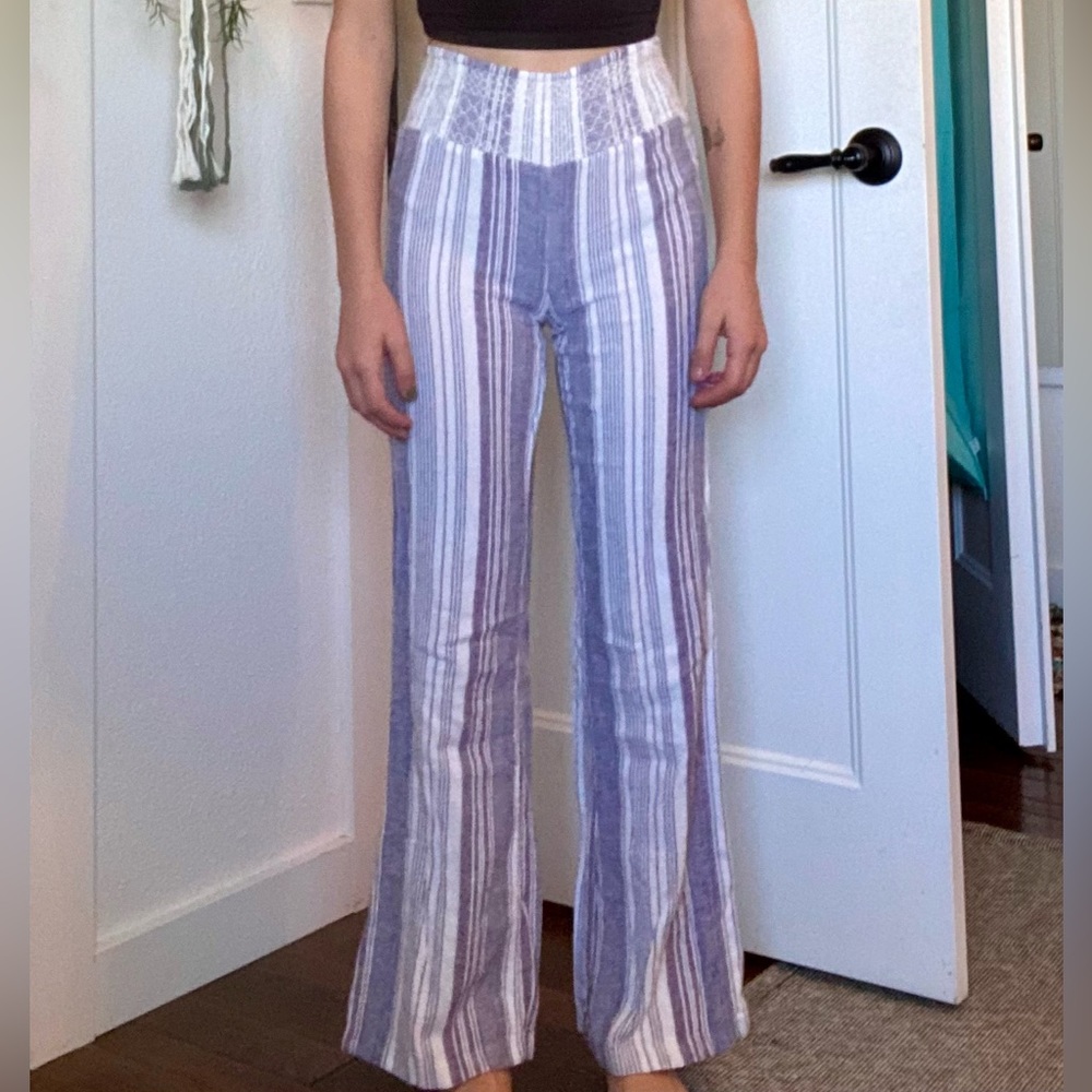 Bohemian Striped Fabric Pants